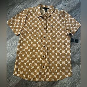 RVCA Kimura Short Sleeve Button Down Shirt- Size Large